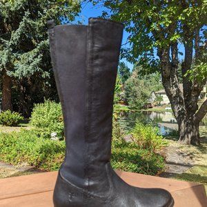 Frye black leather tall boots, women's 10 b